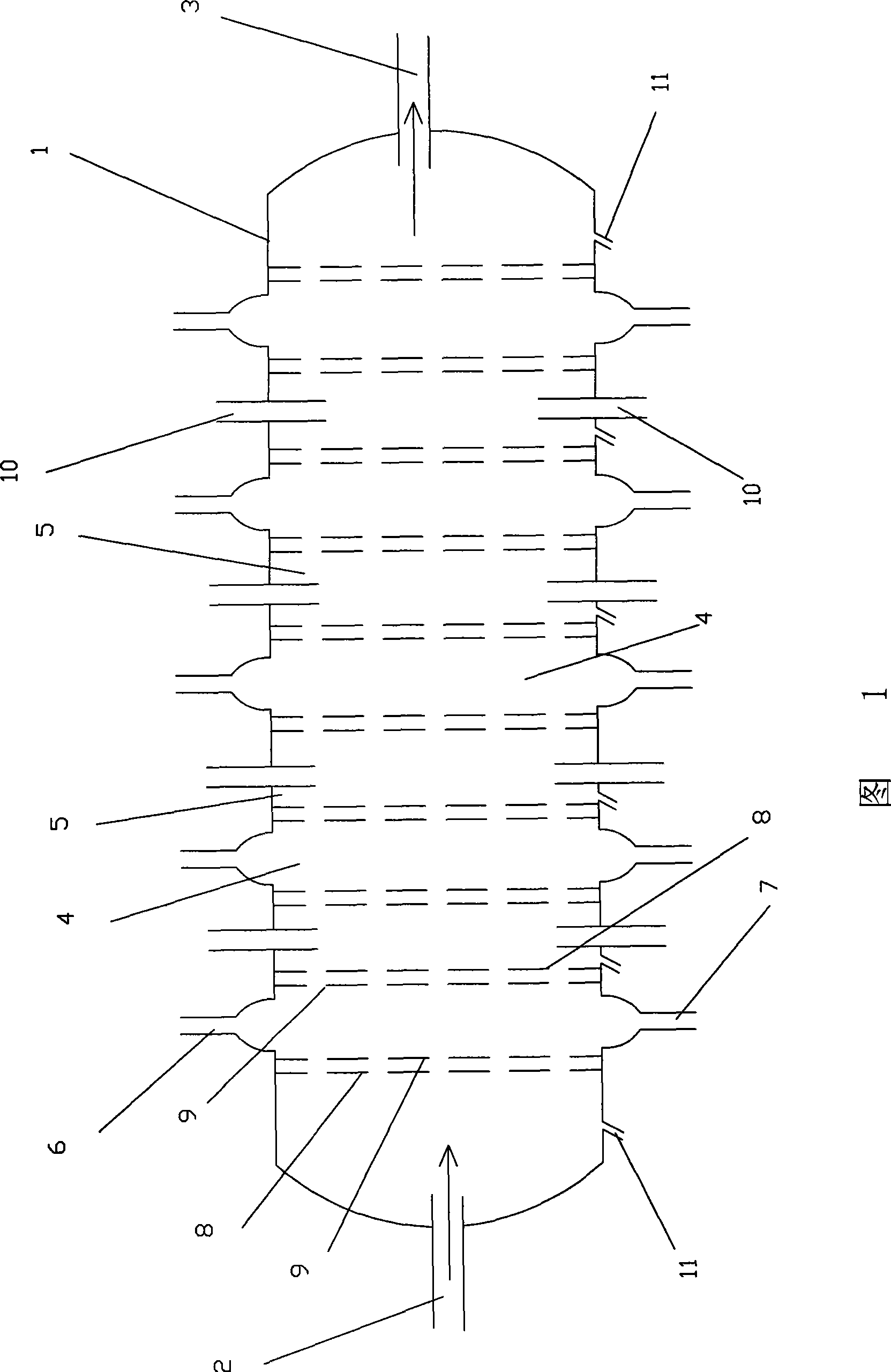 Horizontal moving bed reactor for preparing propylene with oxygen-containing compound as raw material