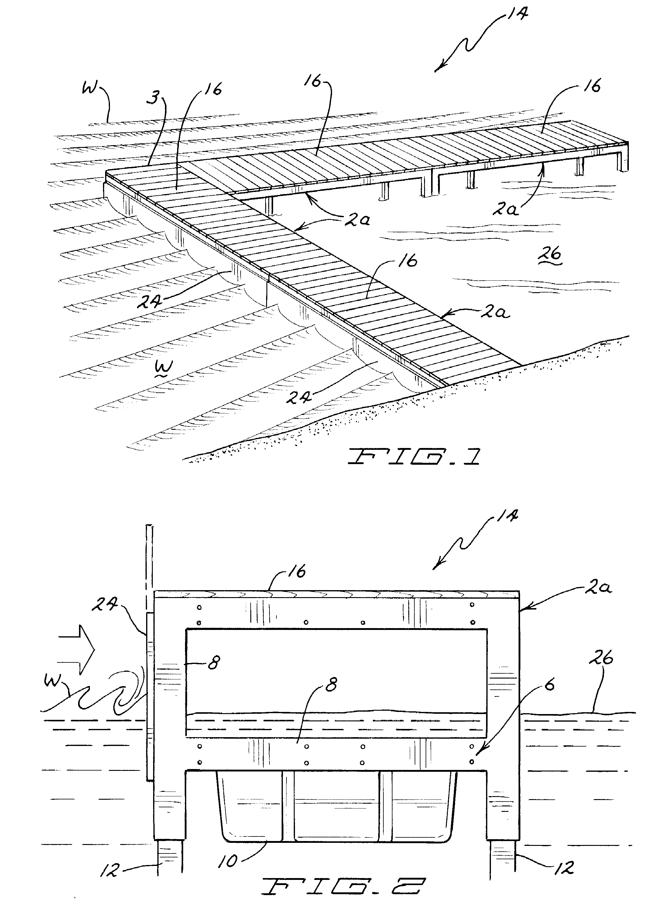 Structure forming a breakwater and capable of ice free, year round operation