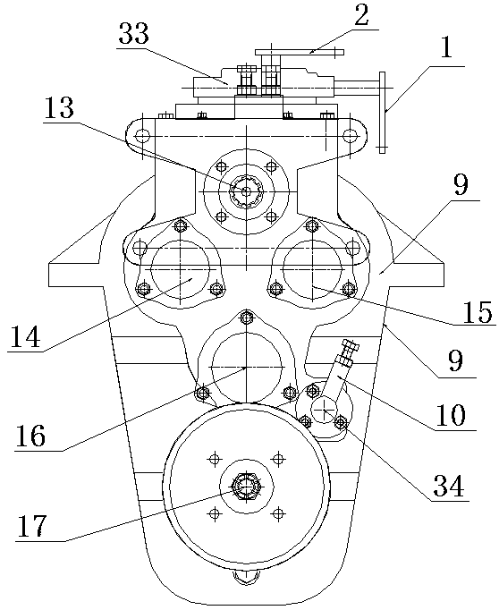 Gearbox for spraying machine