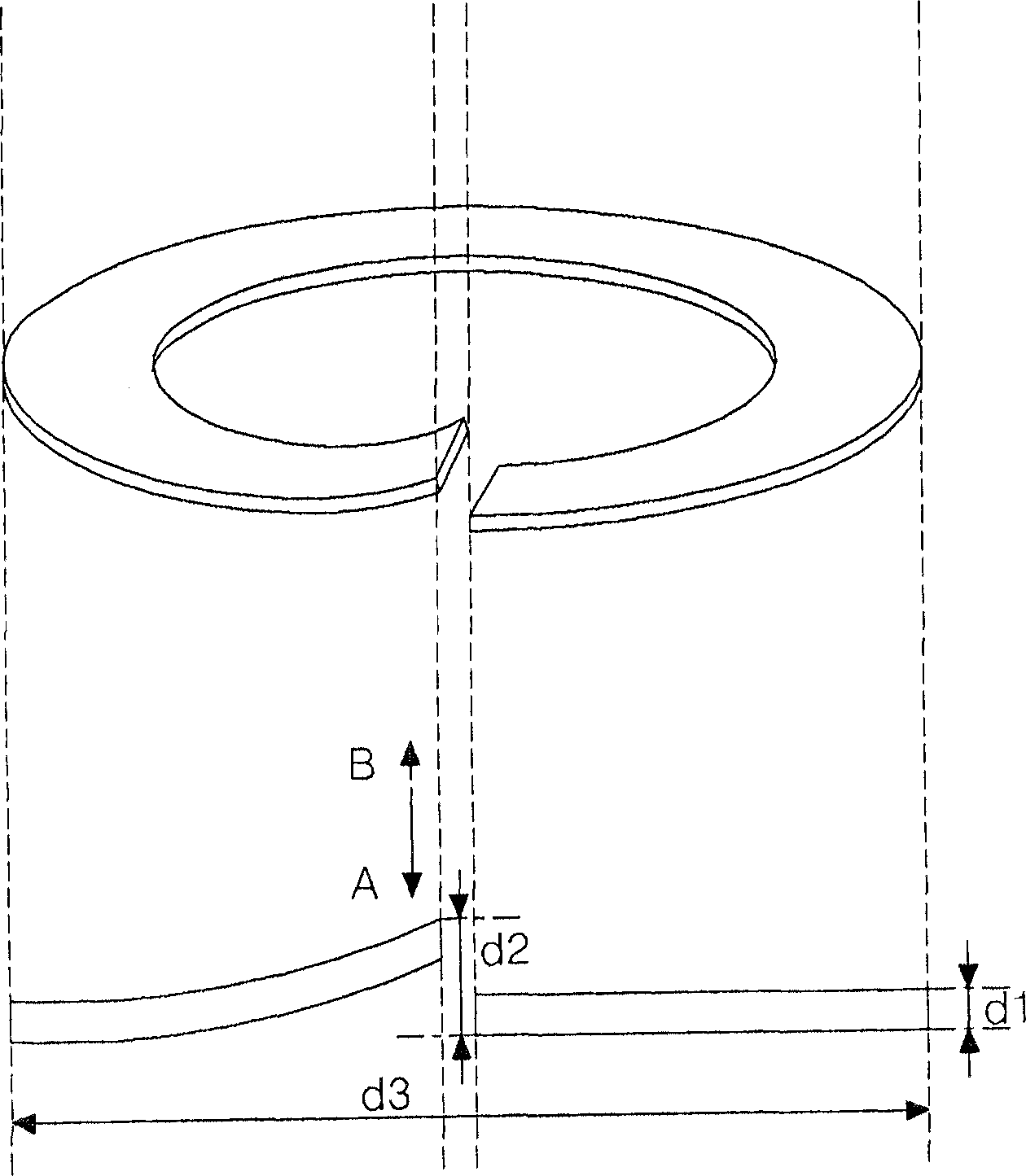 Electret microphone comprising spring washer