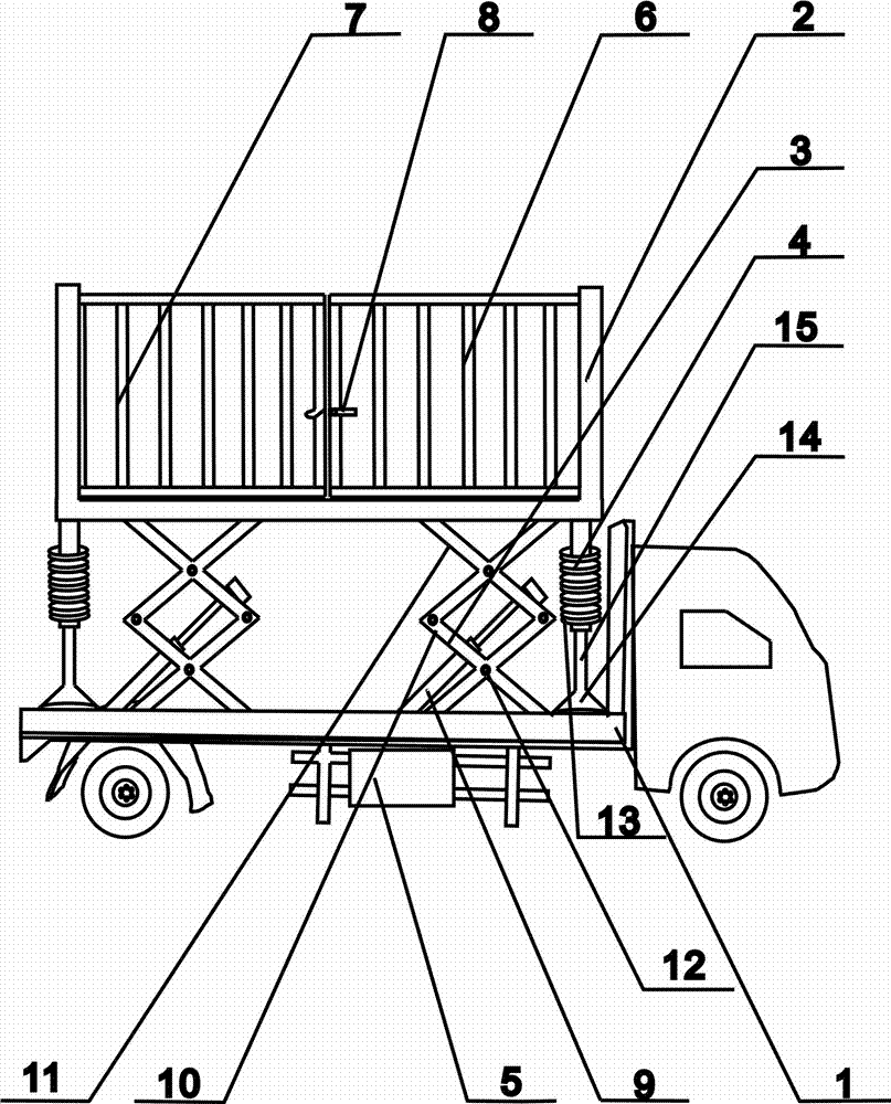 Live pig loading vehicle