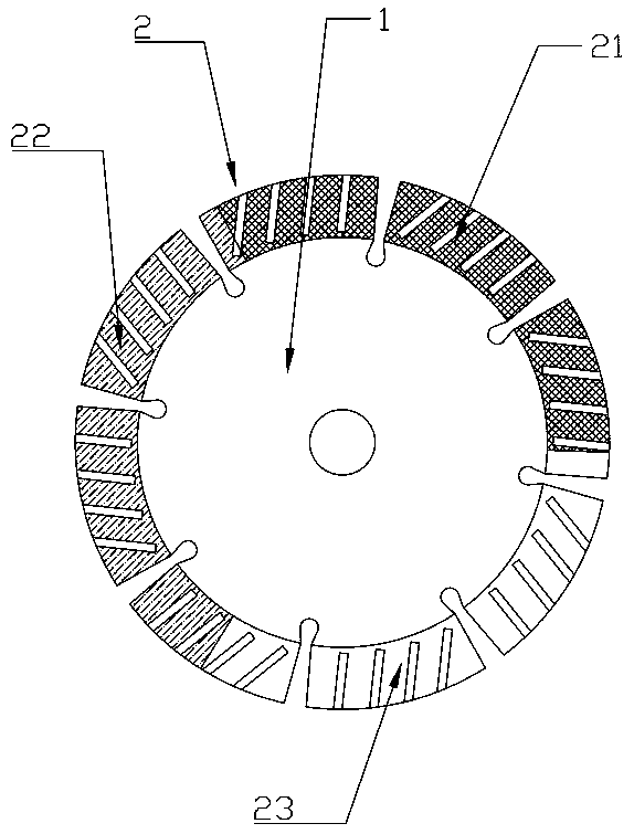 A kind of diamond saw blade for dry cutting ceramics and preparation method thereof