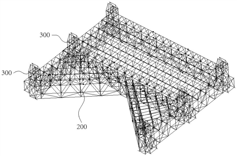 Large-span factory building roof modular installation device and construction method