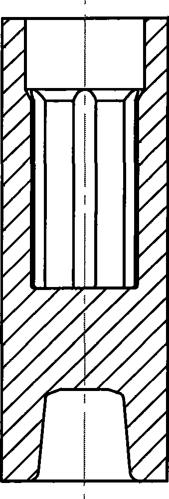 High strength aluminum alloy quincunx deep blind hole piece extrusion molding technique