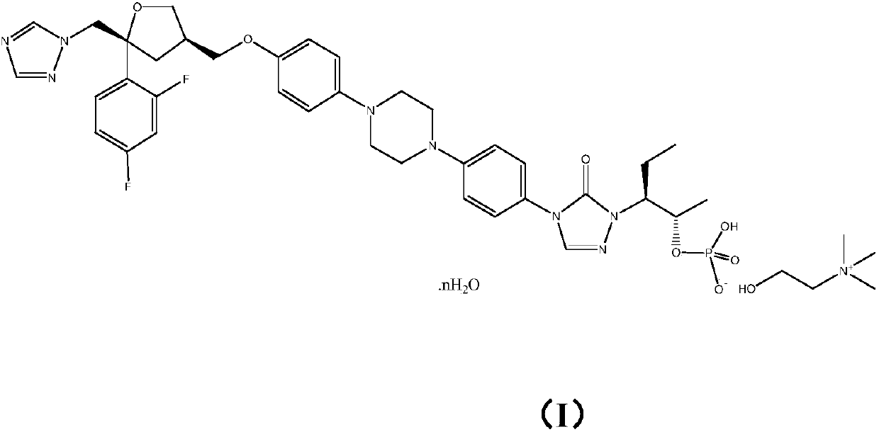 Monocholine salt of posaconazole phosphate, preparation method and applications thereof