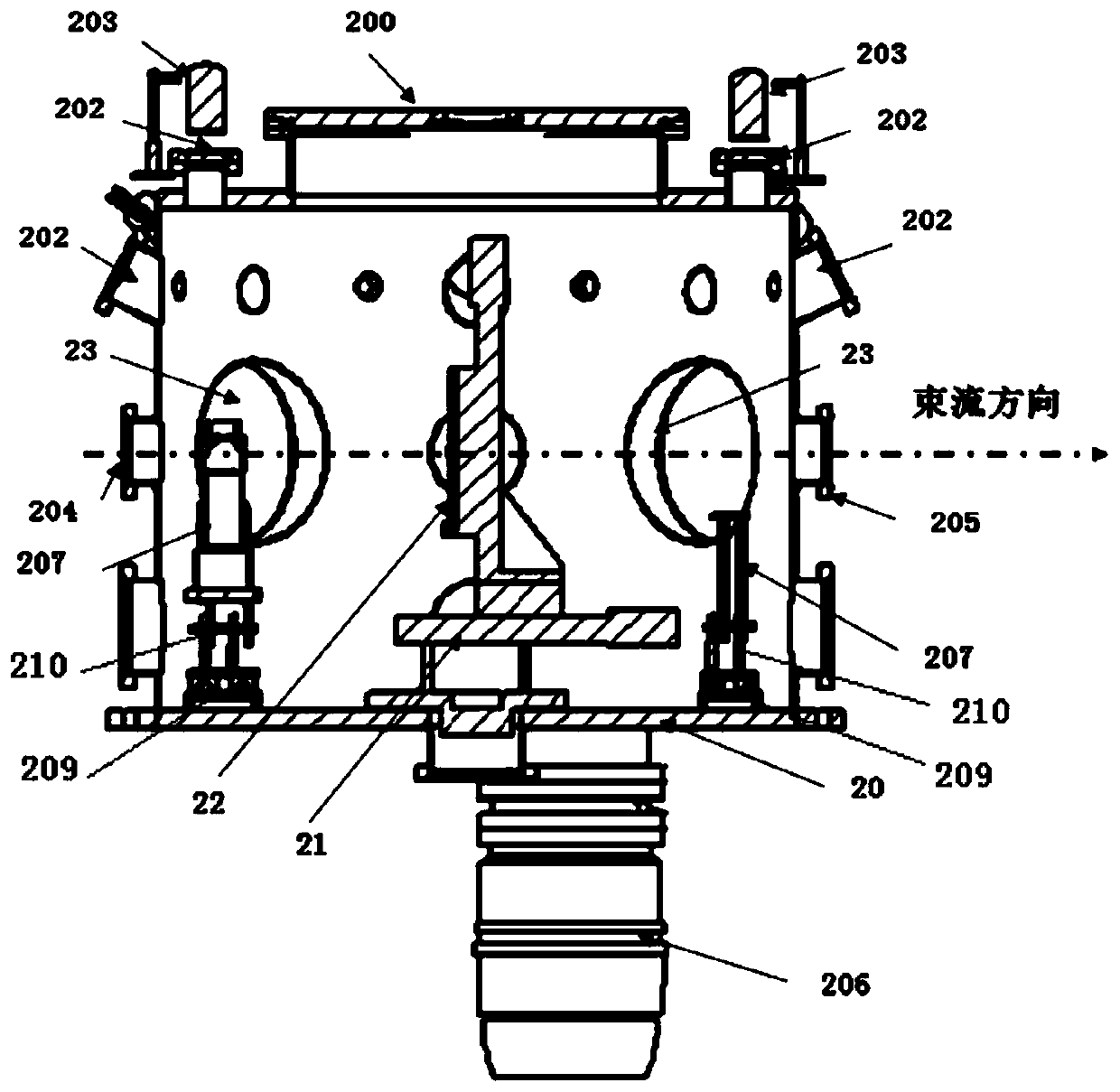 A target room system with main and auxiliary room structure for circuit board testing and its application method