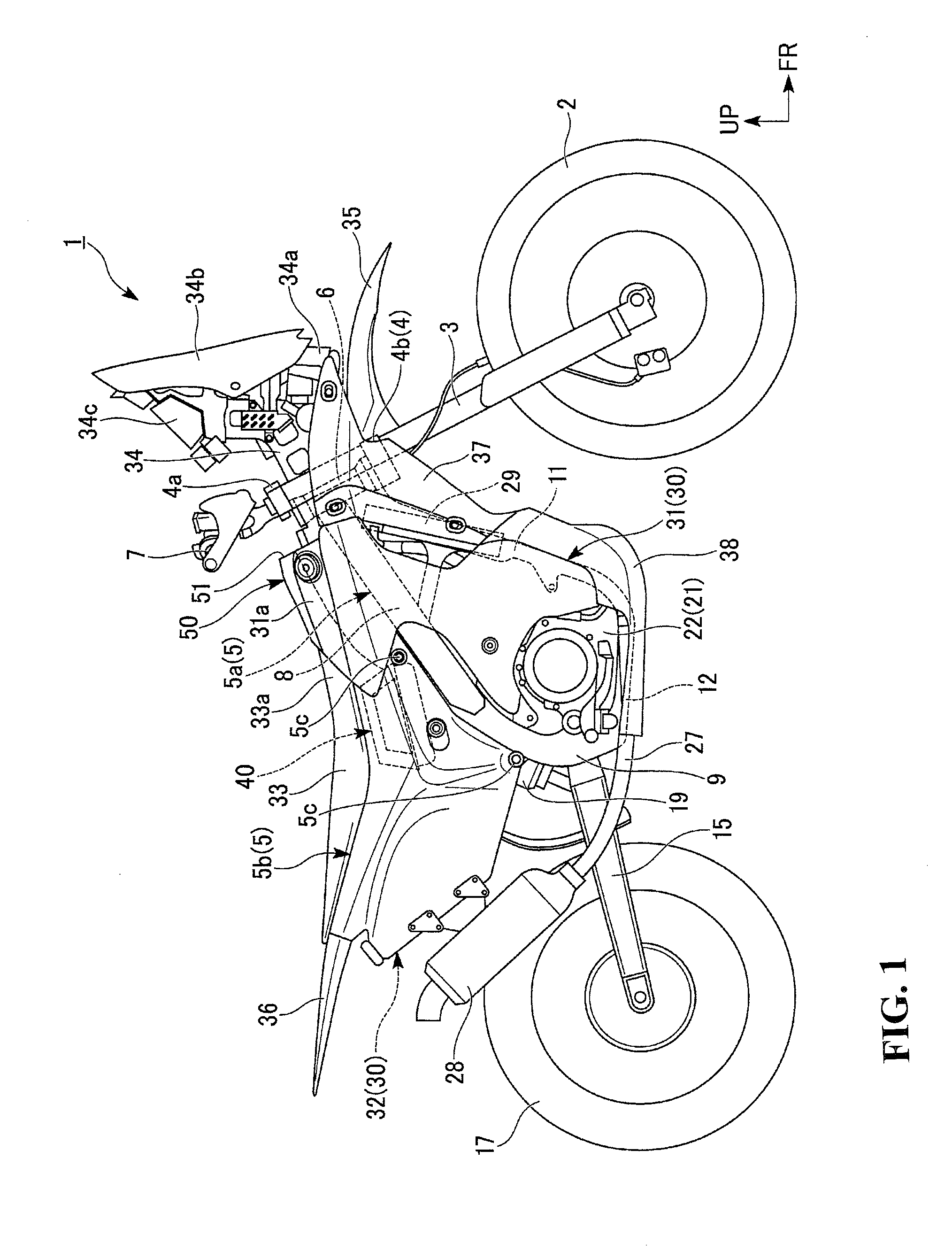 Air intake system of saddle-ride type vehicle