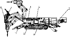 Integrated machine for breaking, loading, carrying, spraying and tunneling of rock roadway