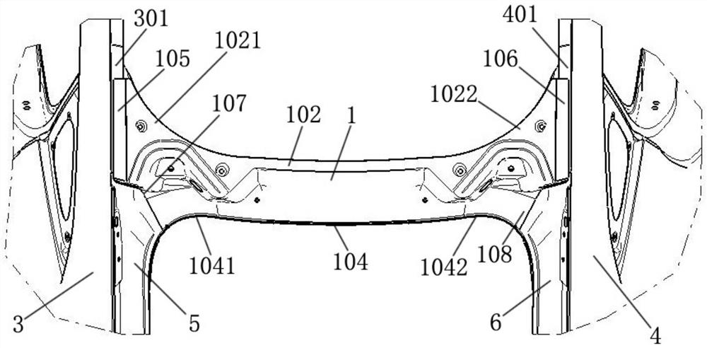 Vehicle body rear top structure and assembling method thereof