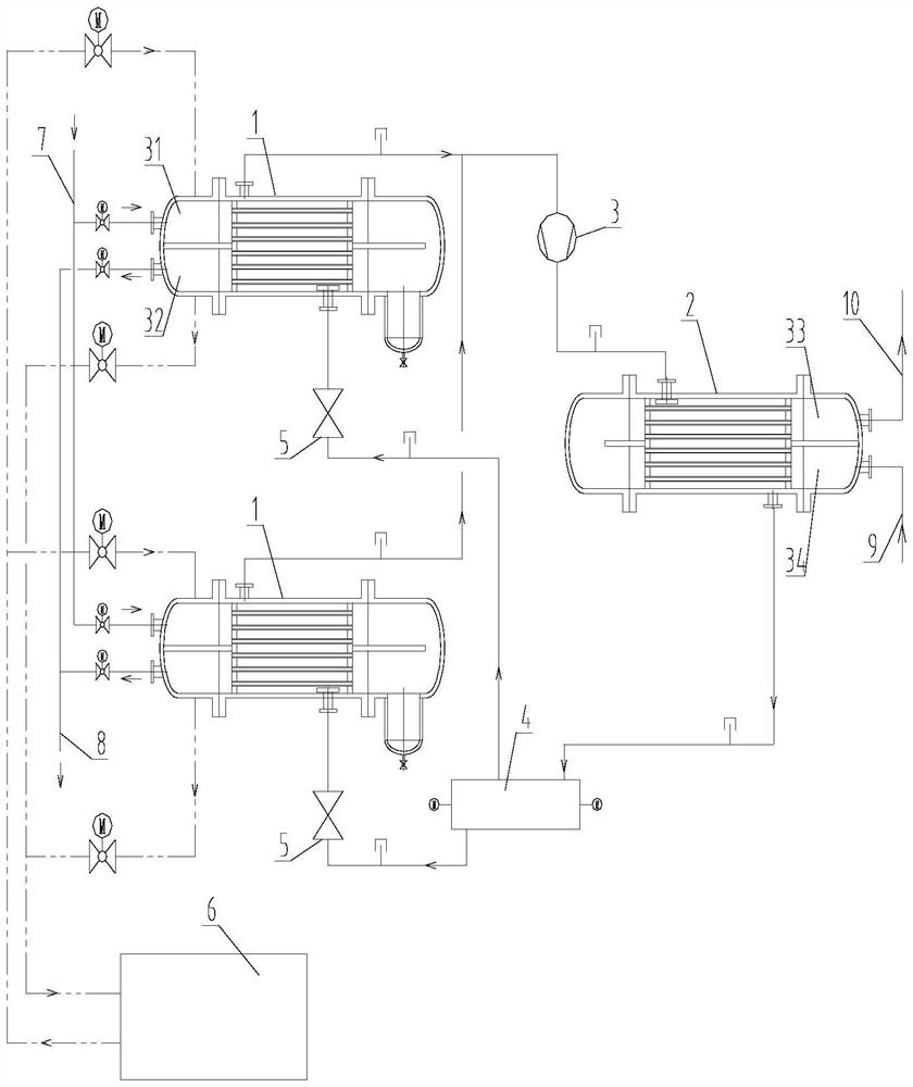 Heat pump unit utilizing waste heat of oily sewage through double evaporators