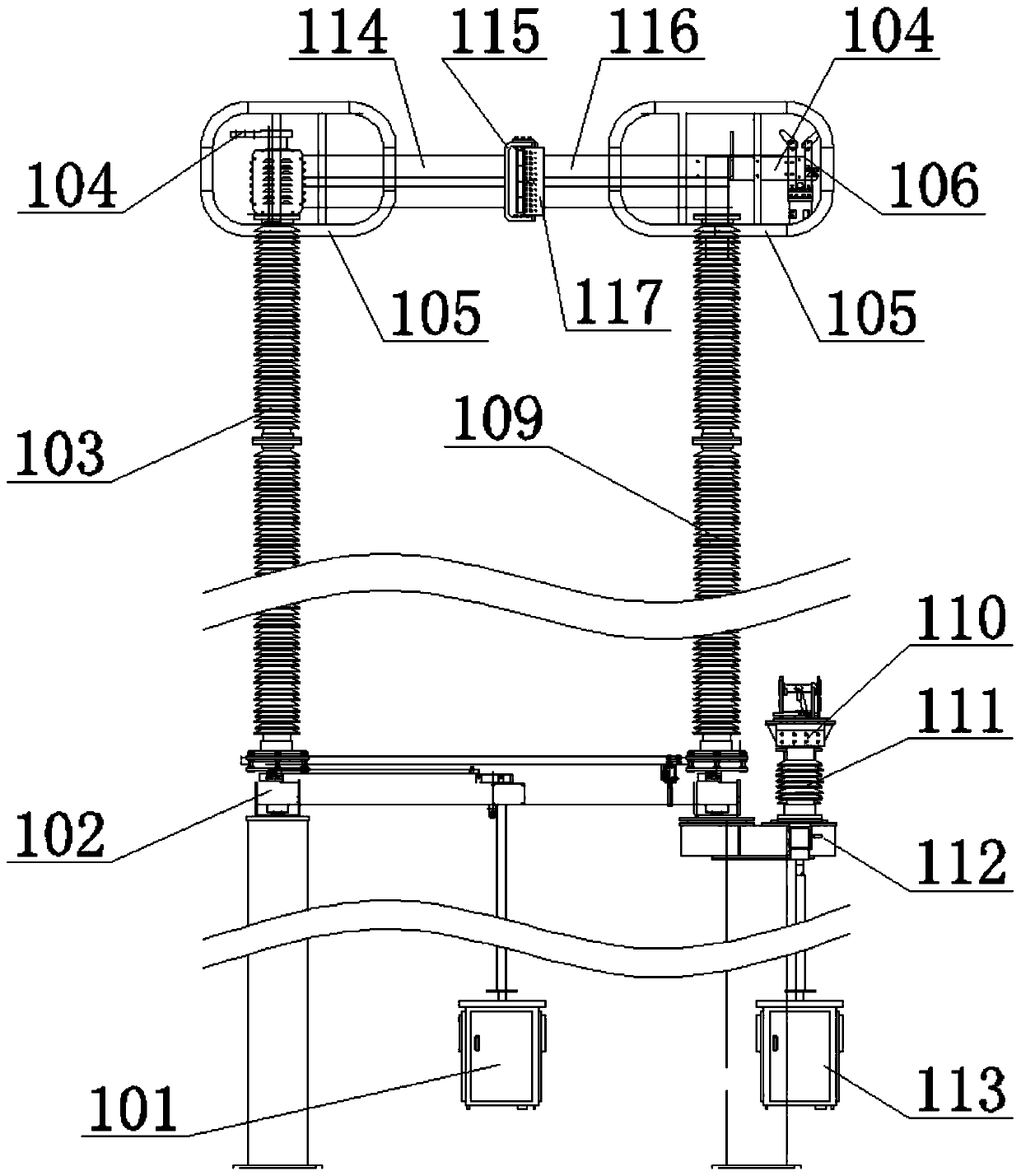 Embedded double-fracture ice melting disconnecting switch