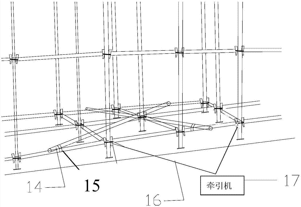 A walking device for integral mobile socket-type disc buckle scaffolding support system