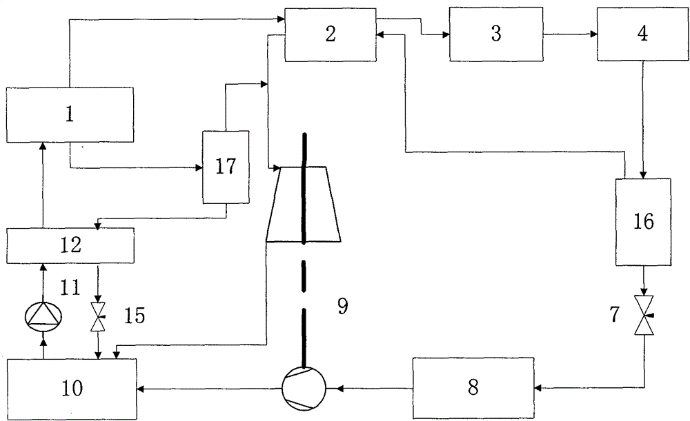 Single-efficiency absorption type refrigerating device with expander-compressor