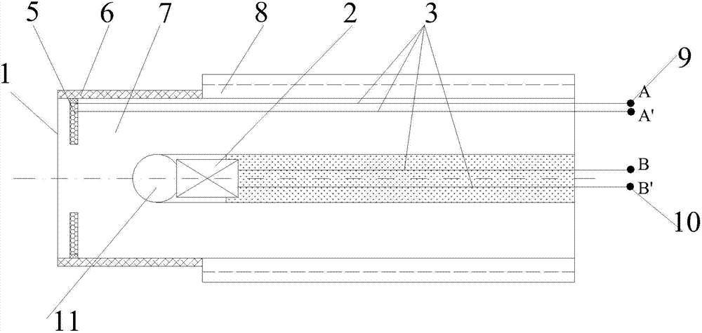 High-temperature eddy-current displacement sensor temperature compensation method based on temperature online measurement and sensing device