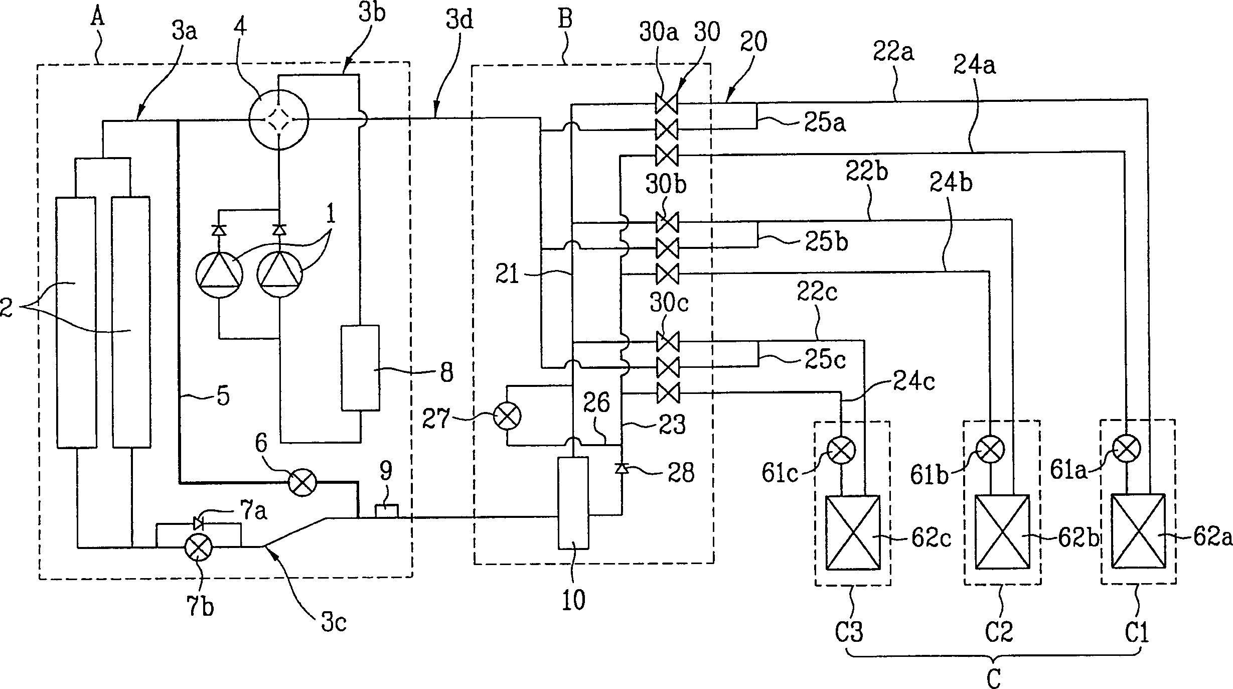 Multe-unit air conditioner and control method