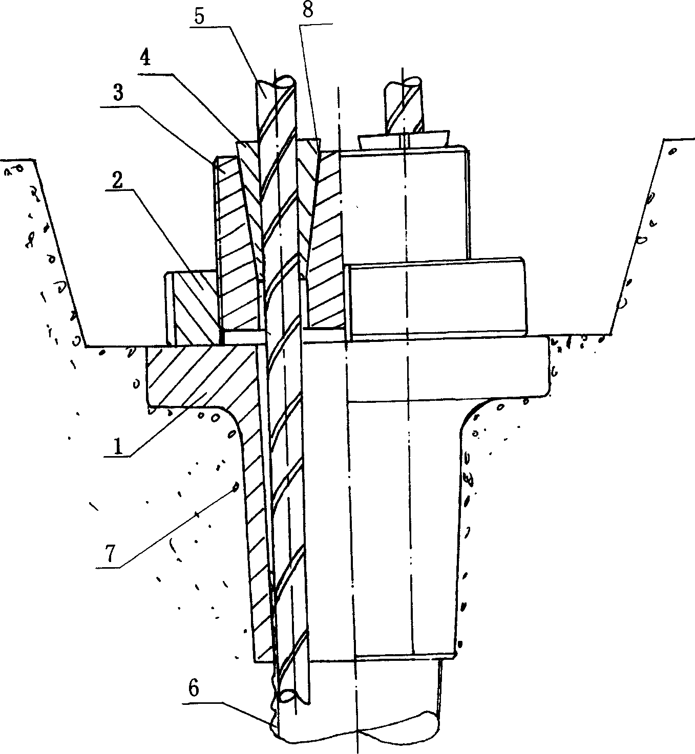 Secondary tensile prestressed anchorage