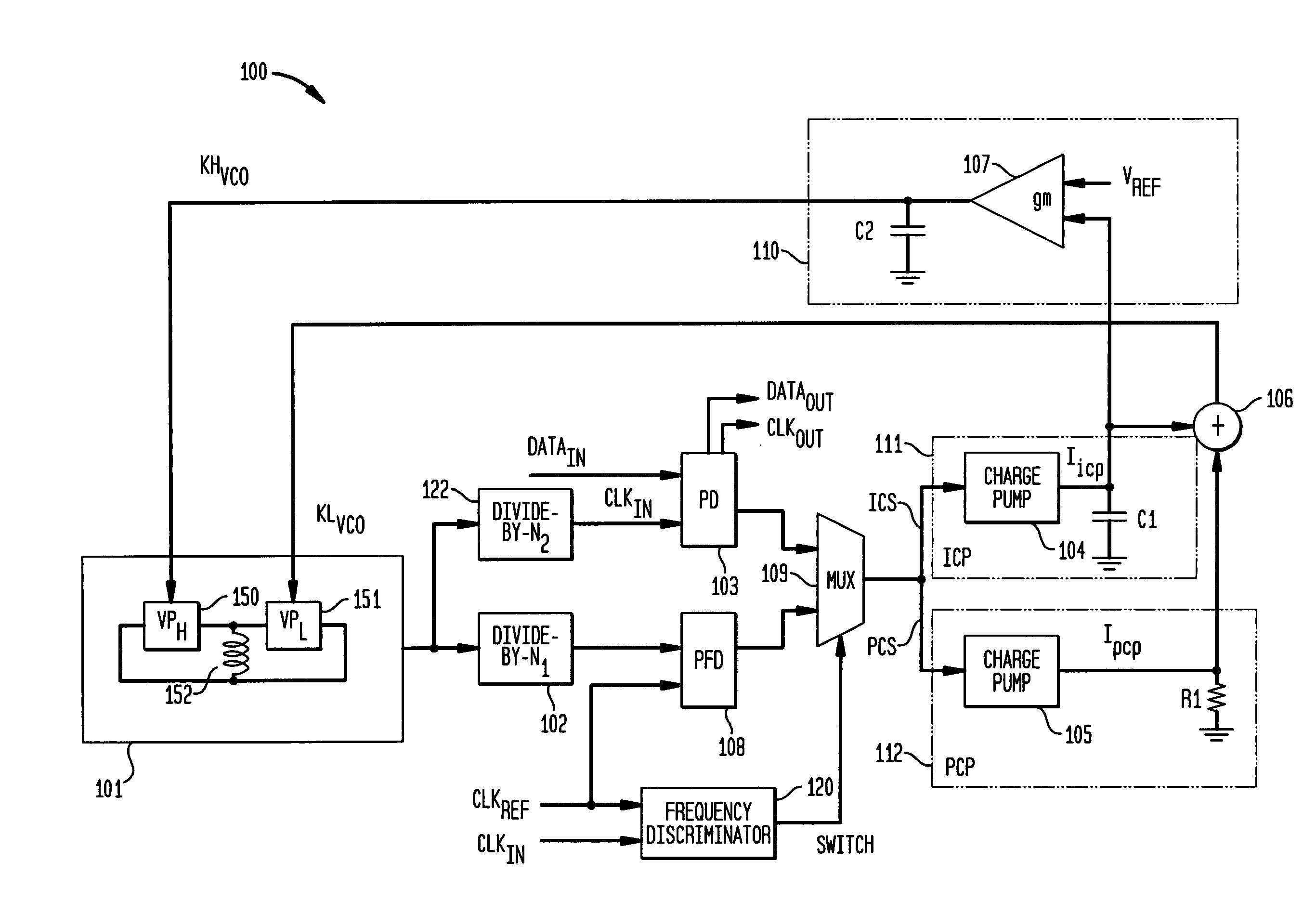 PLL employing a sample-based capacitance multiplier