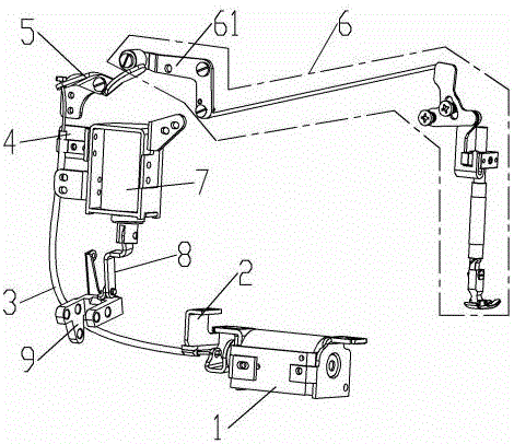 Automatic presser foot lifting and backward and forward sewing device of sewing machine and sewing machine