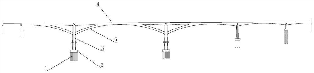 Beam-arch combined rigid frame bridge and construction method of piers thereof