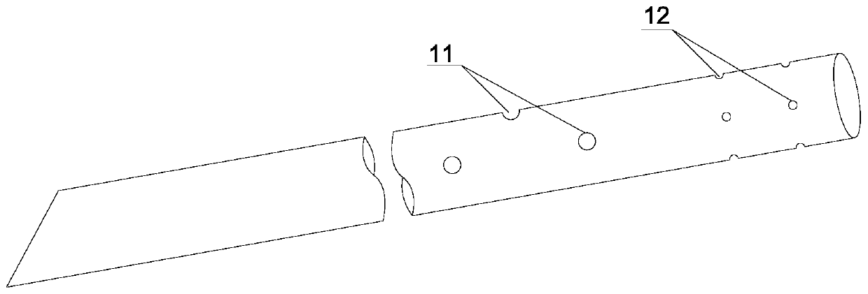 Anti-blocking device for muck slope drainage pipe and construction method