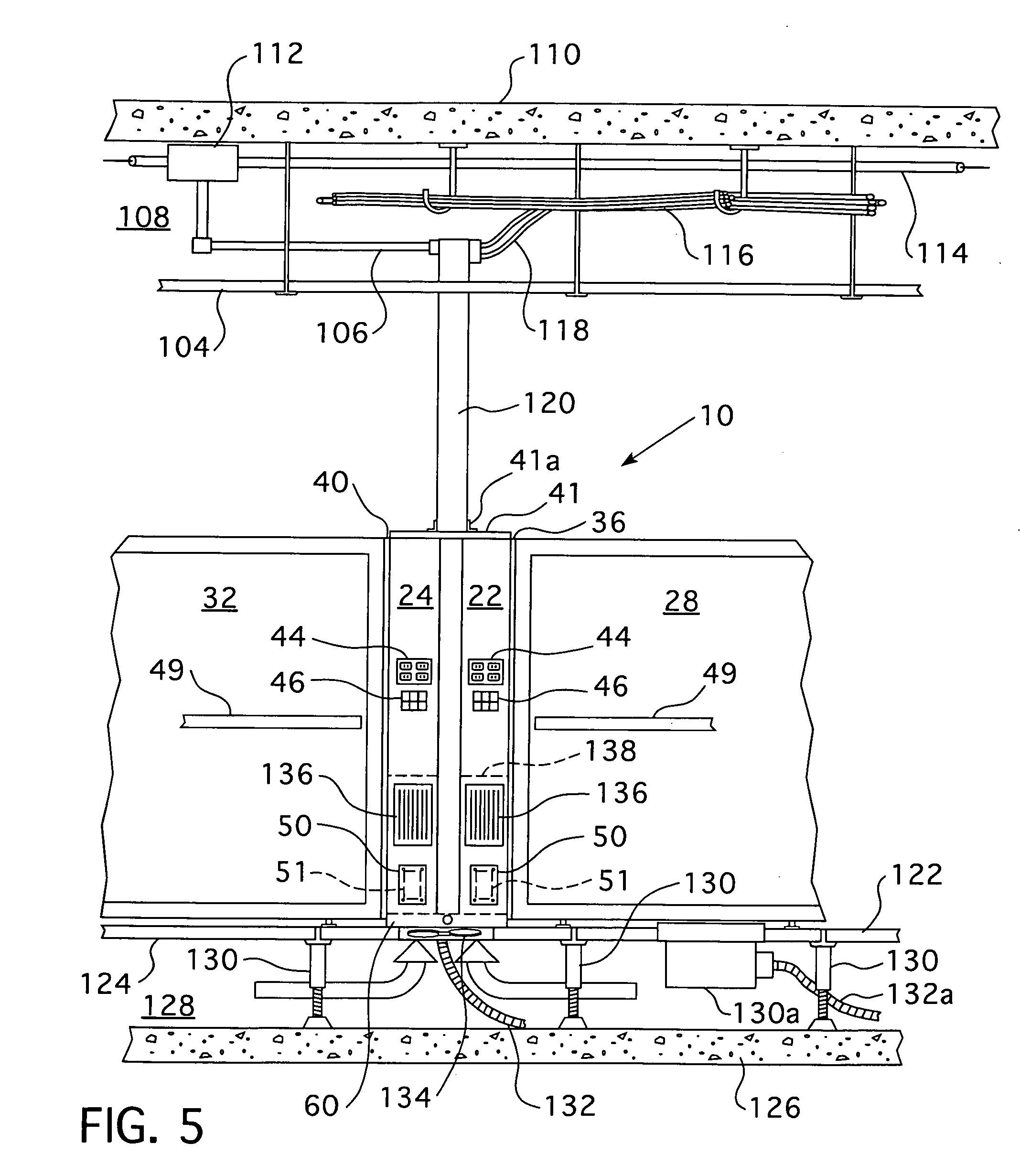 Service posts for electrical and air delivery to workstations