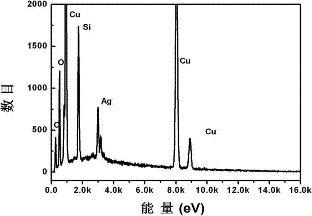 Method for preparing nanosilver/silicon dioxide composite structure coating through pulsed laser deposition