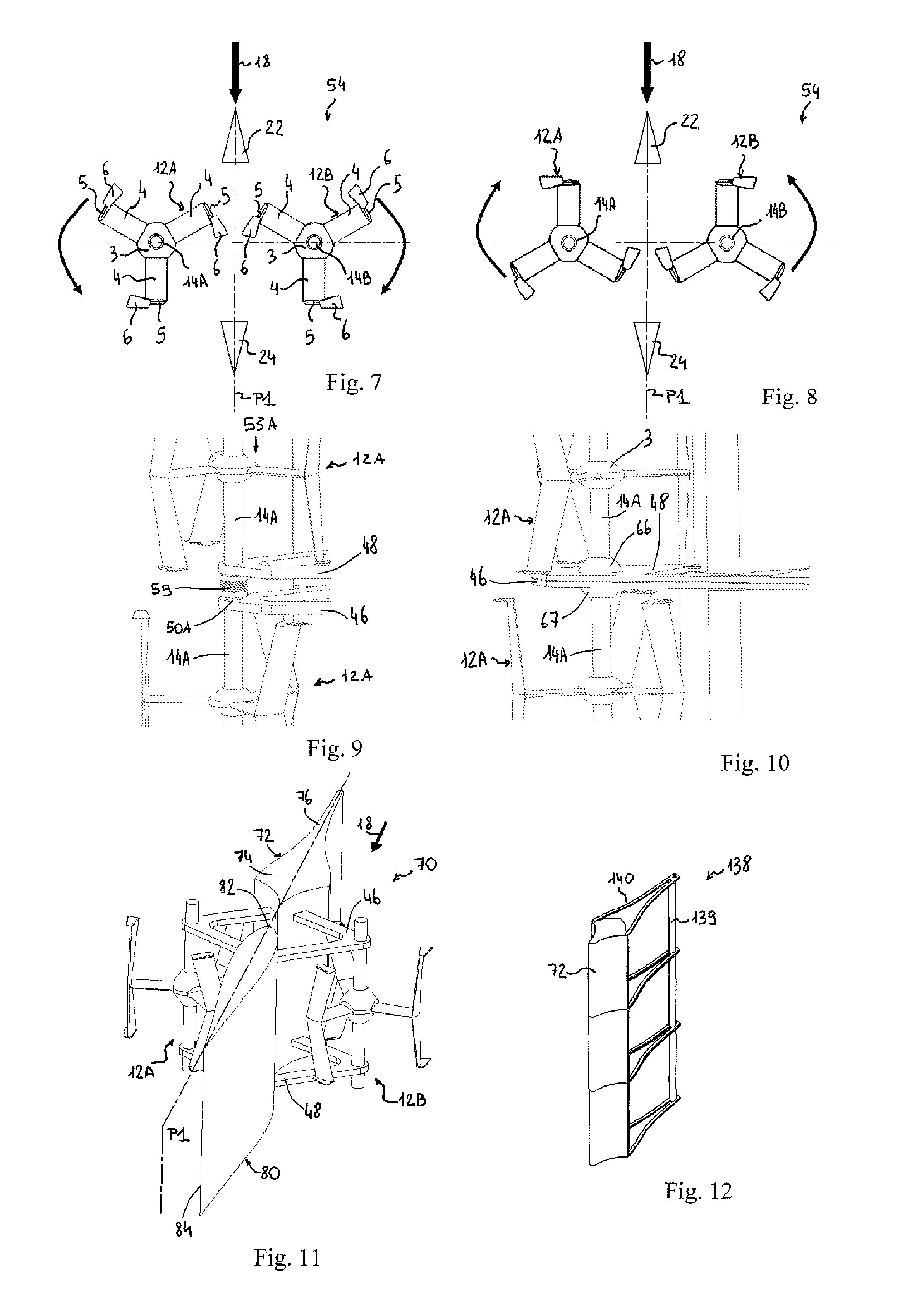 Turbine engine with transverse-flow hydraulic turbine having reduced total lift force