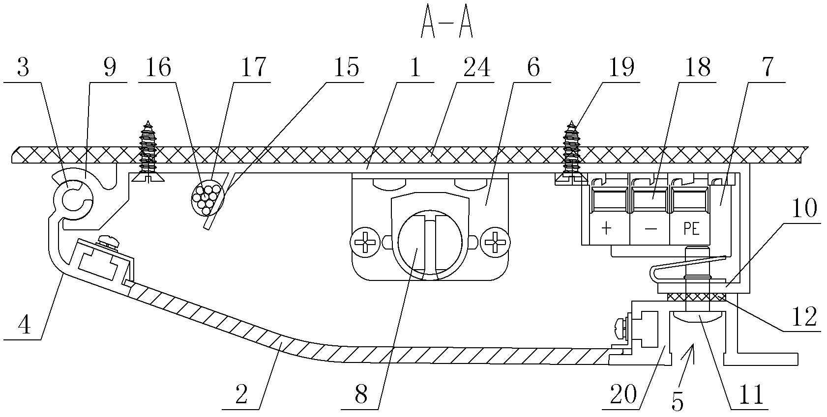 Mounting process for lamp strips of passenger rooms of railway vehicles