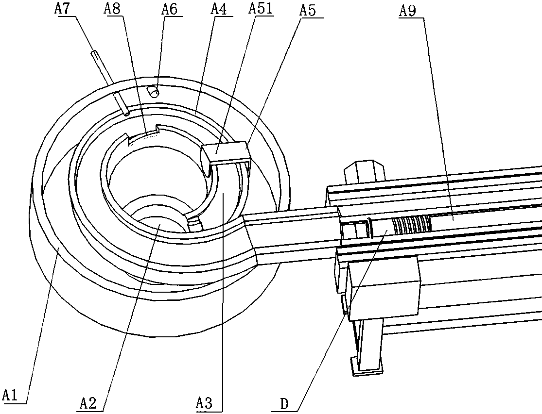 Marking operation assembly line of bolt casing pipe for railway