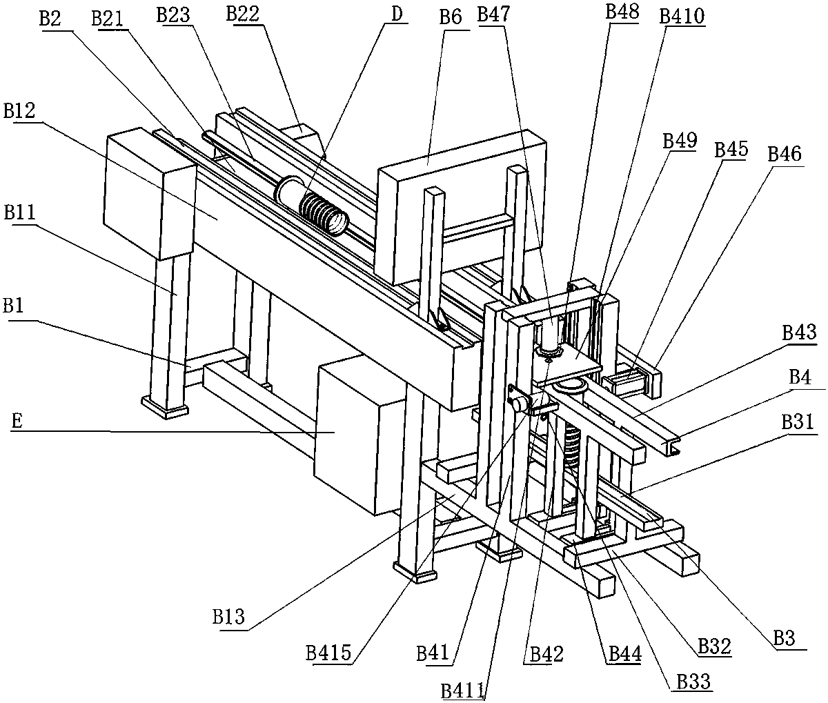 Marking operation assembly line of bolt casing pipe for railway