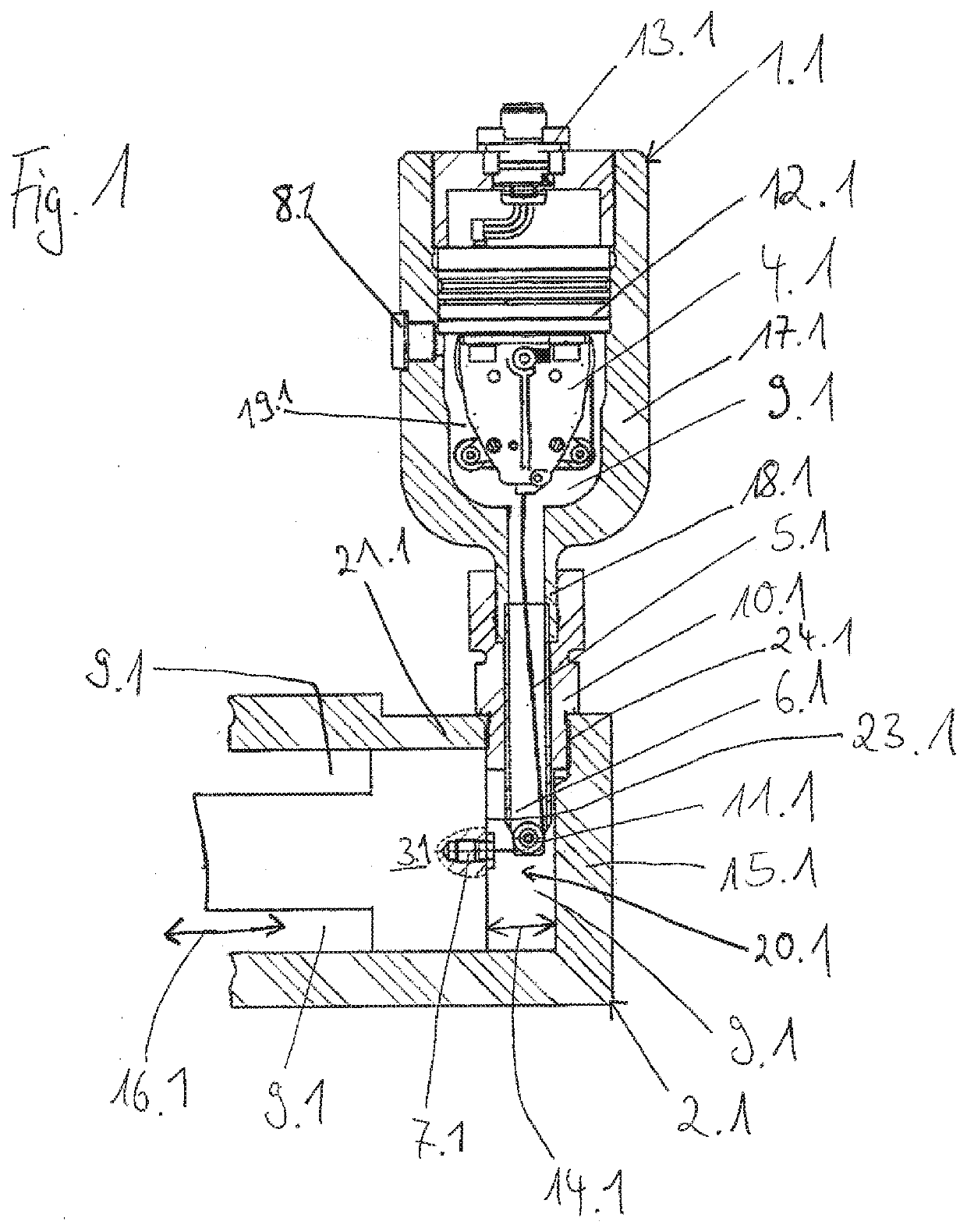 Position sensor for working cylinder