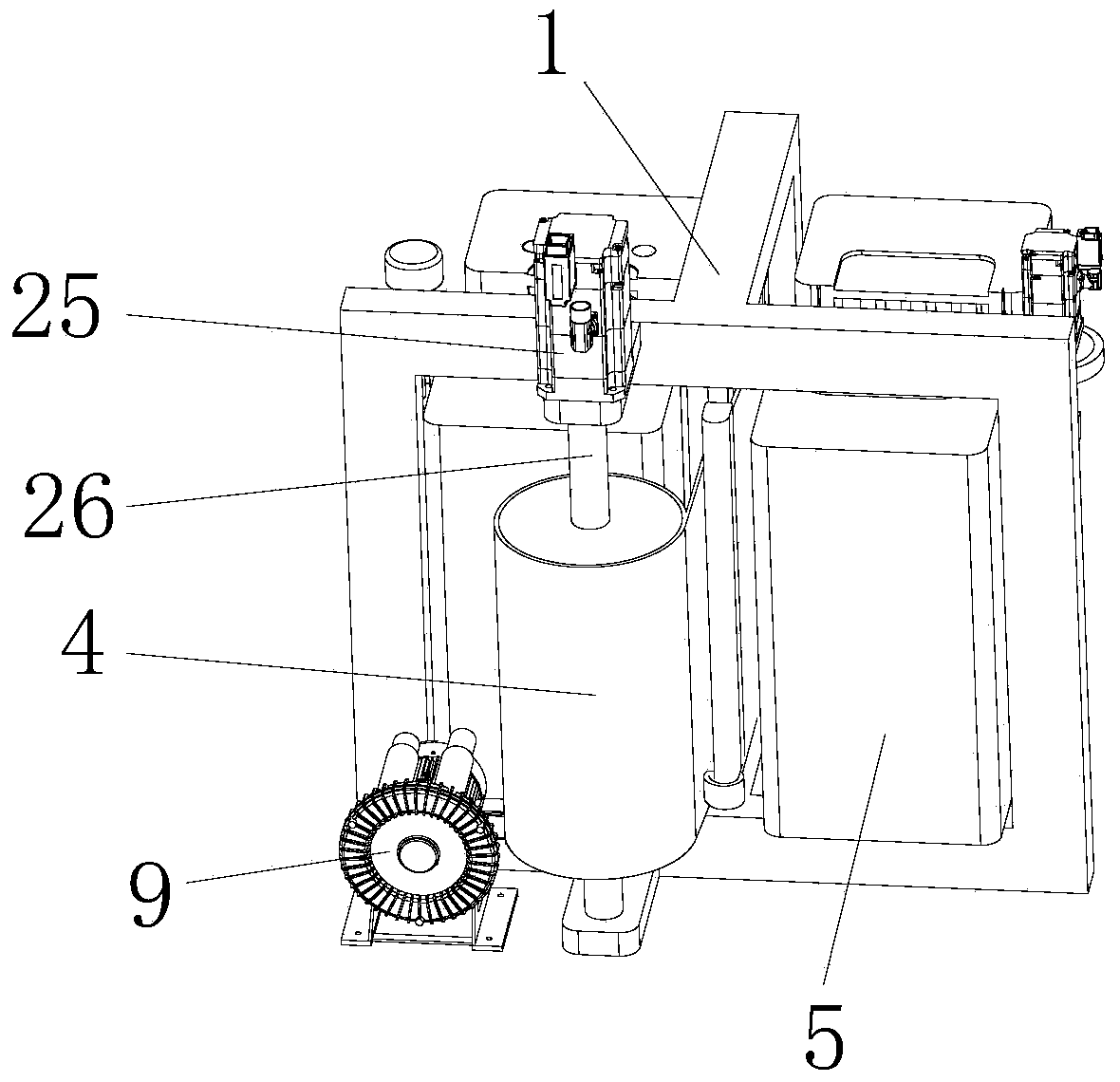 An umbrella dehydration wrapping machine