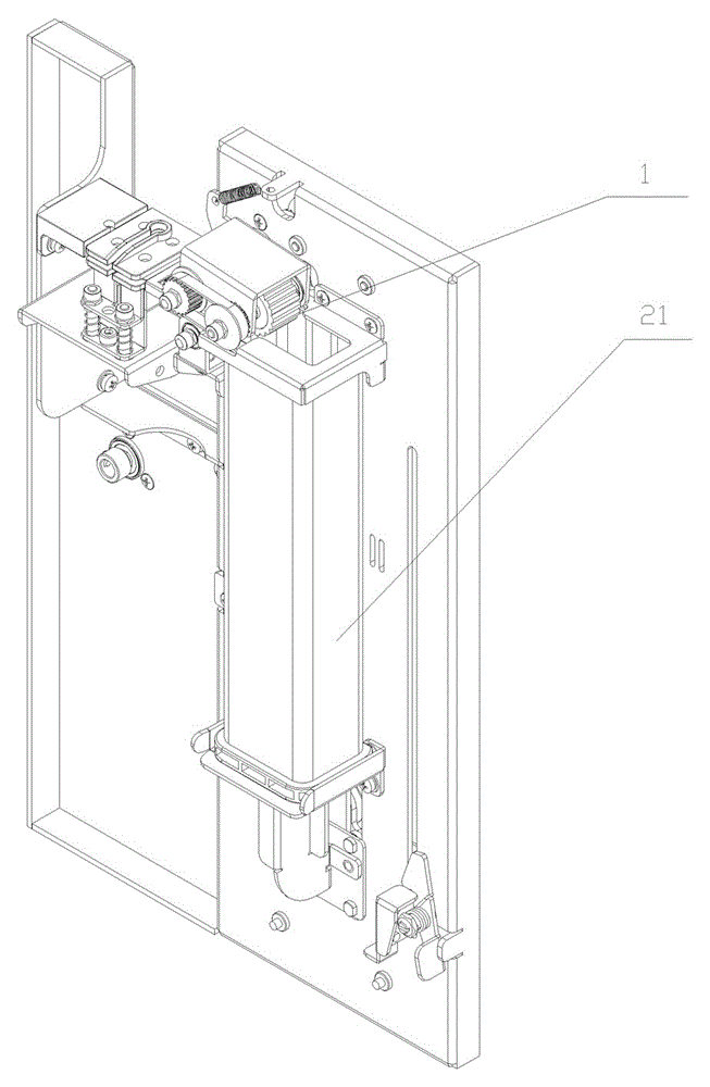 A single label conveying mechanism