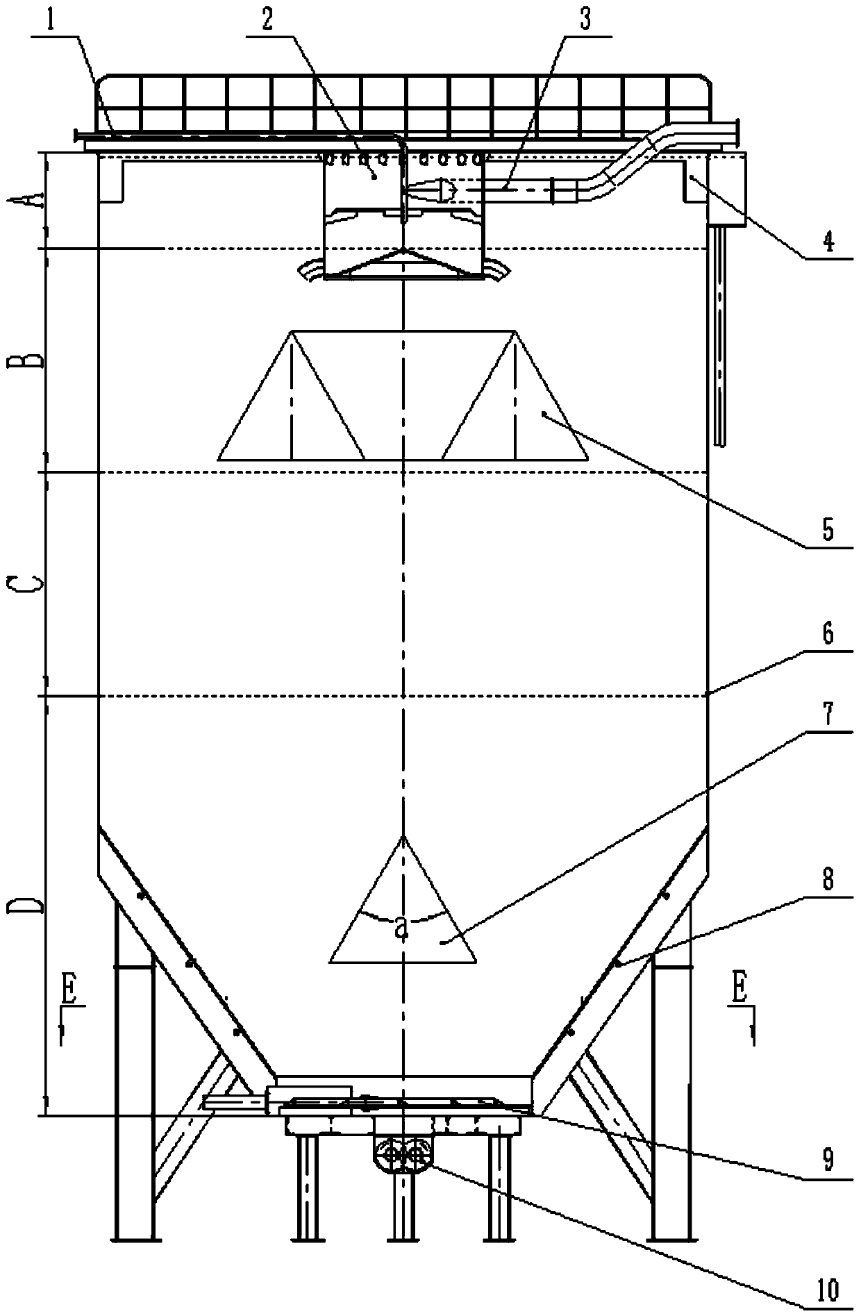 Rake-free separation tailing thickening sand bin