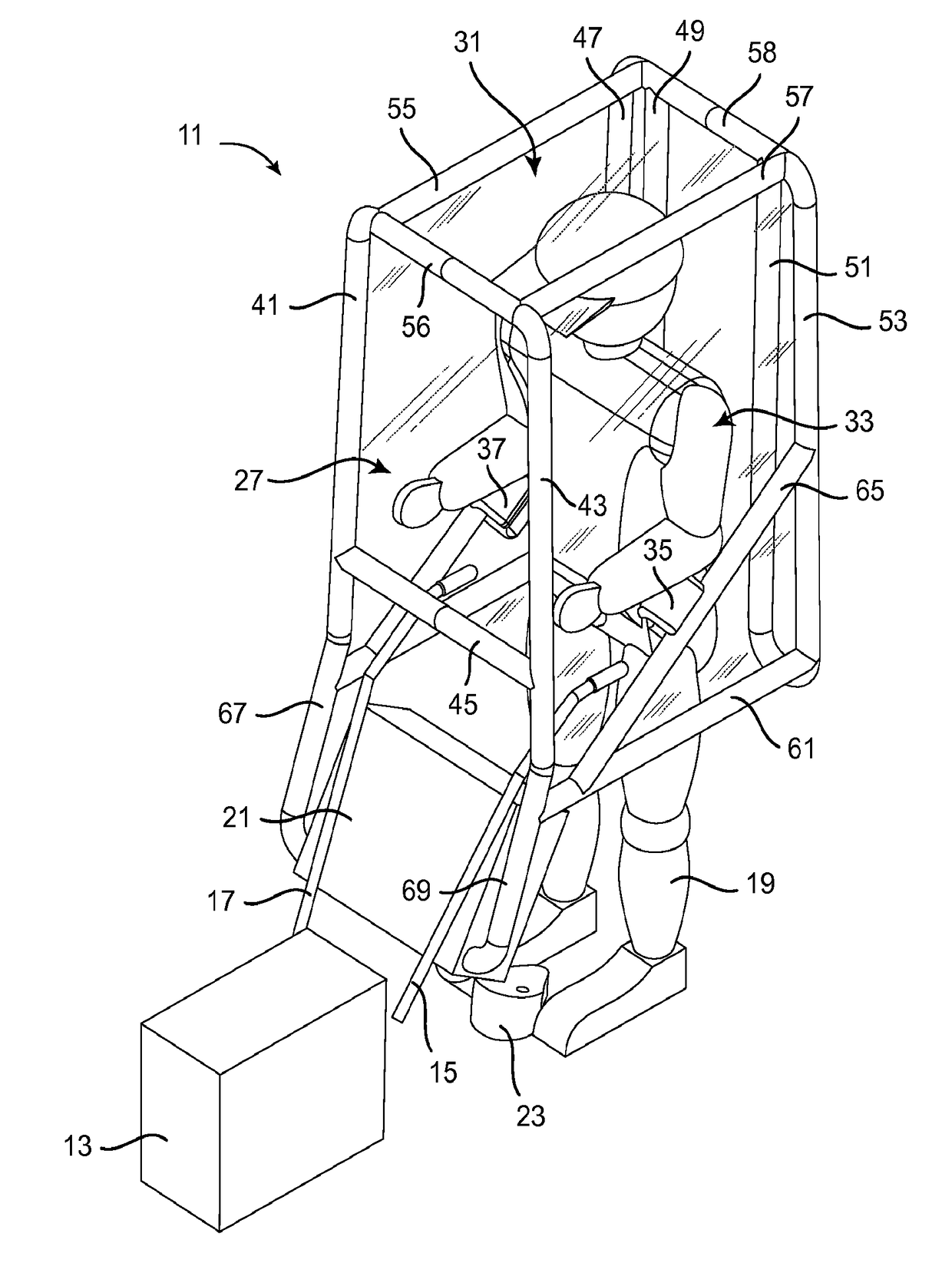 Inflatable cab for walk-behind device