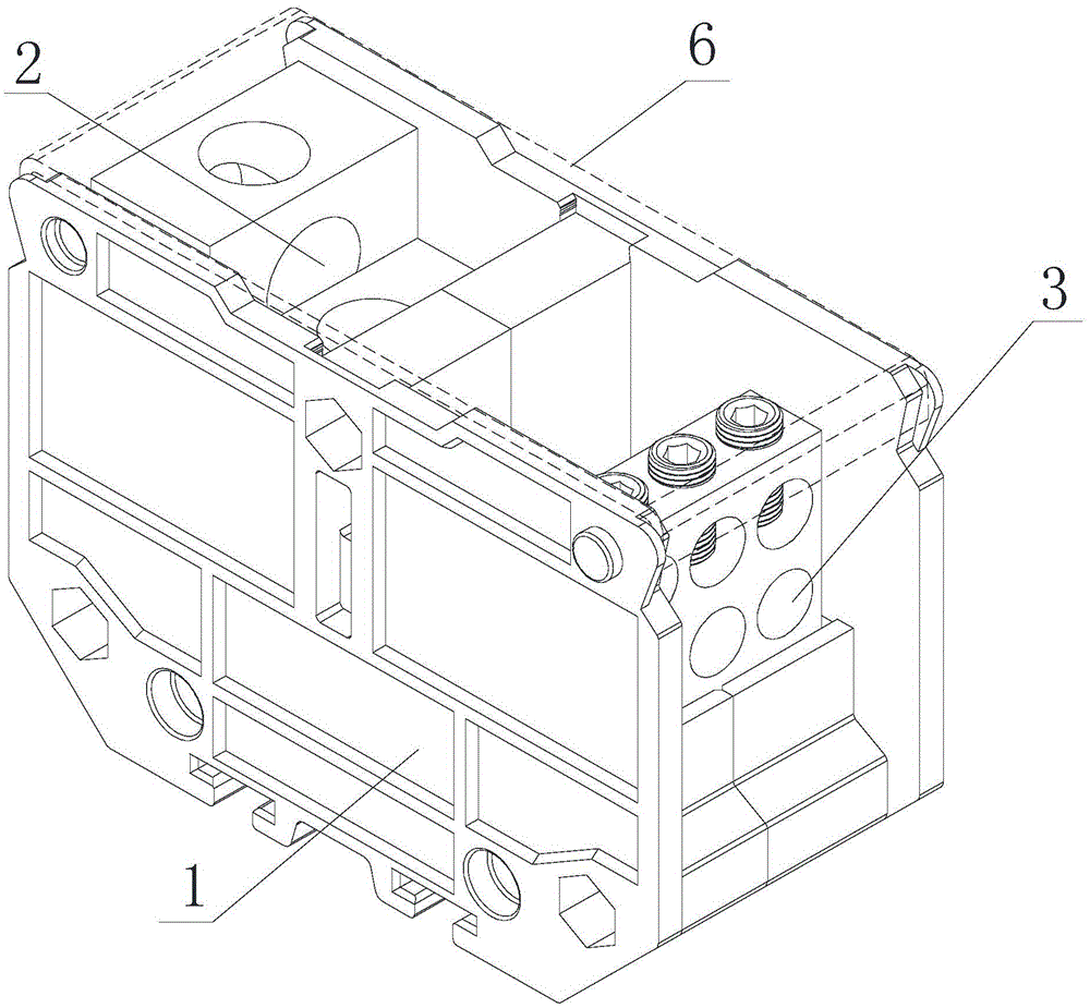 Two-in six-out branching terminal