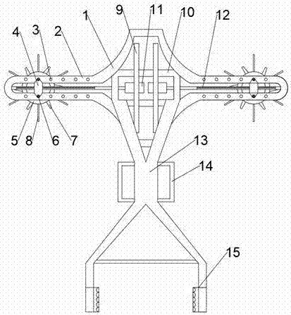 Weeding device used in vegetable planting greenhouse