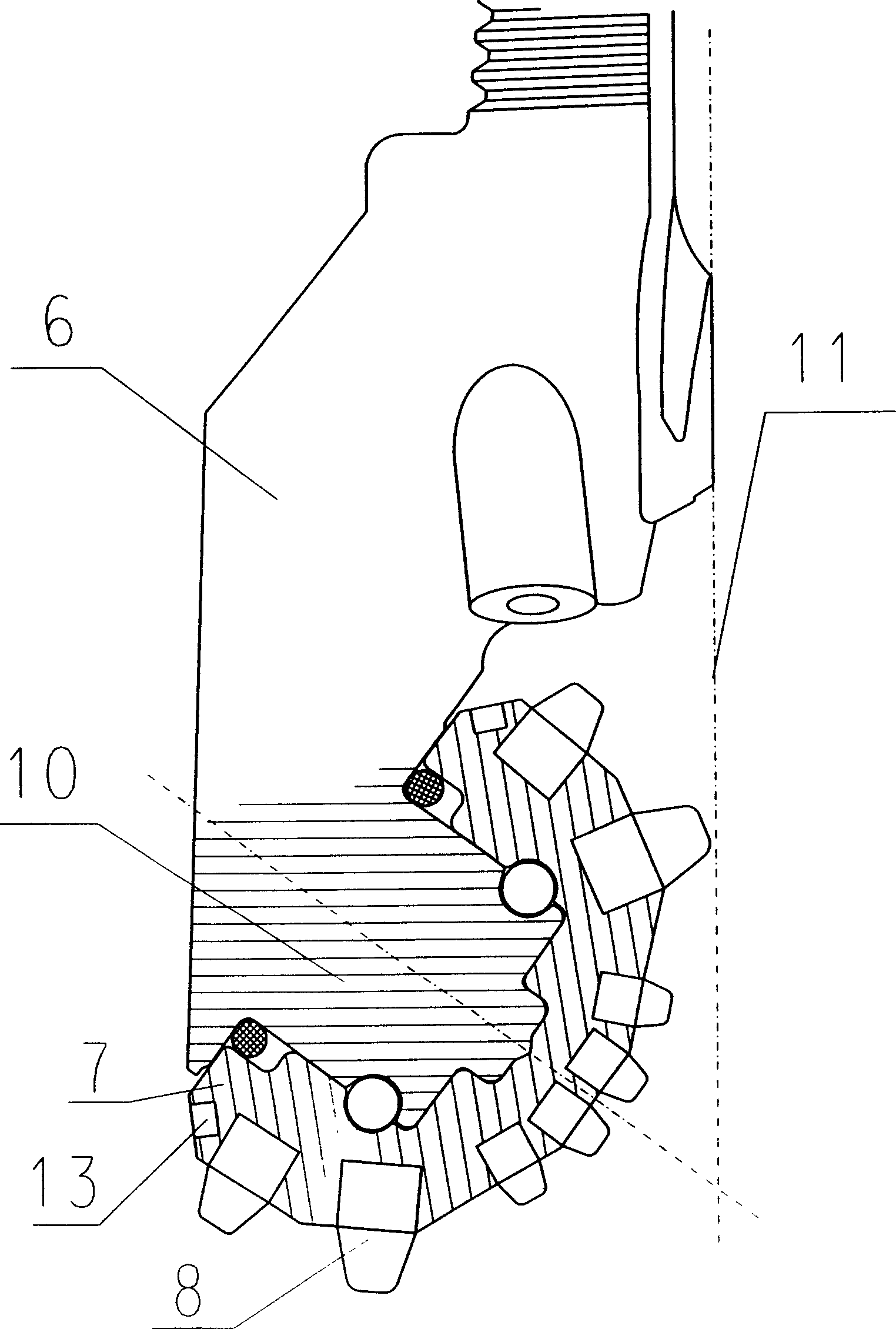 High strength antiwear drilling bit of multiple rollers