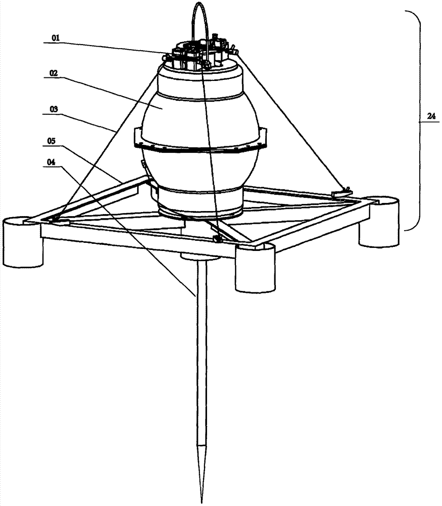 A self-floating seabed temperature detection system