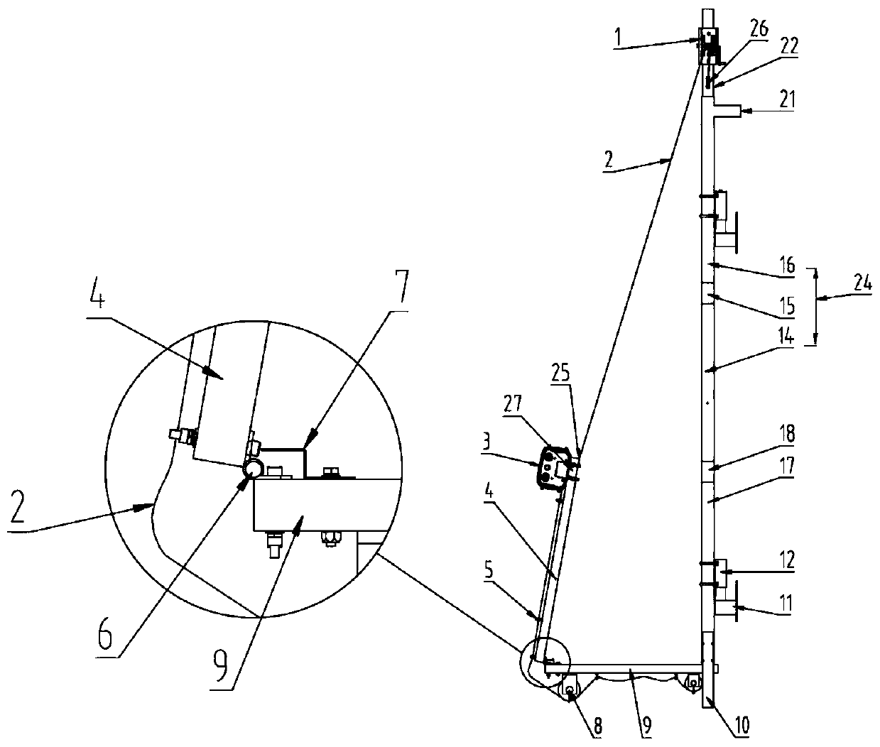 Mounting frame for online monitoring equipment of urban drainage pipe network