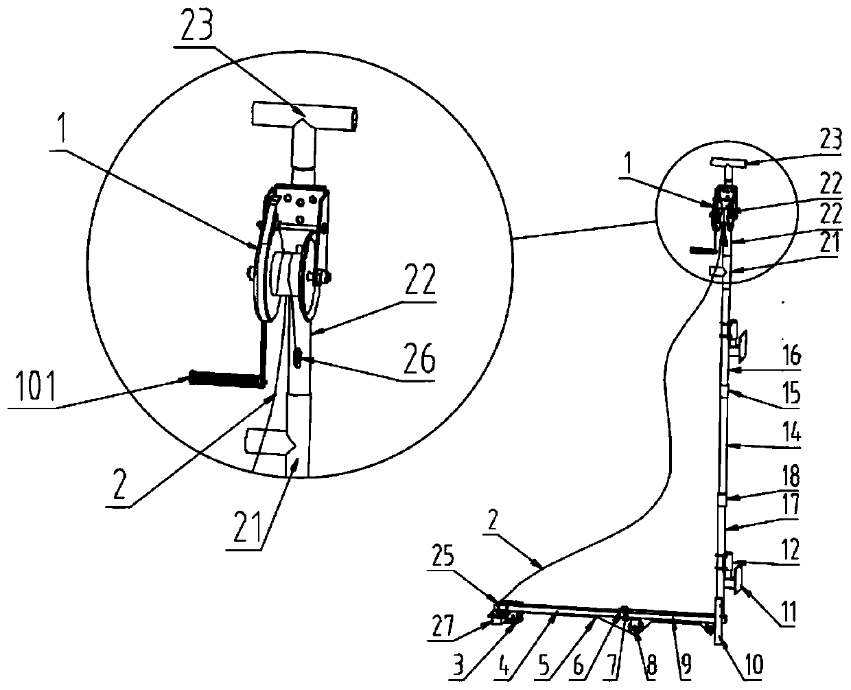 Mounting frame for online monitoring equipment of urban drainage pipe network