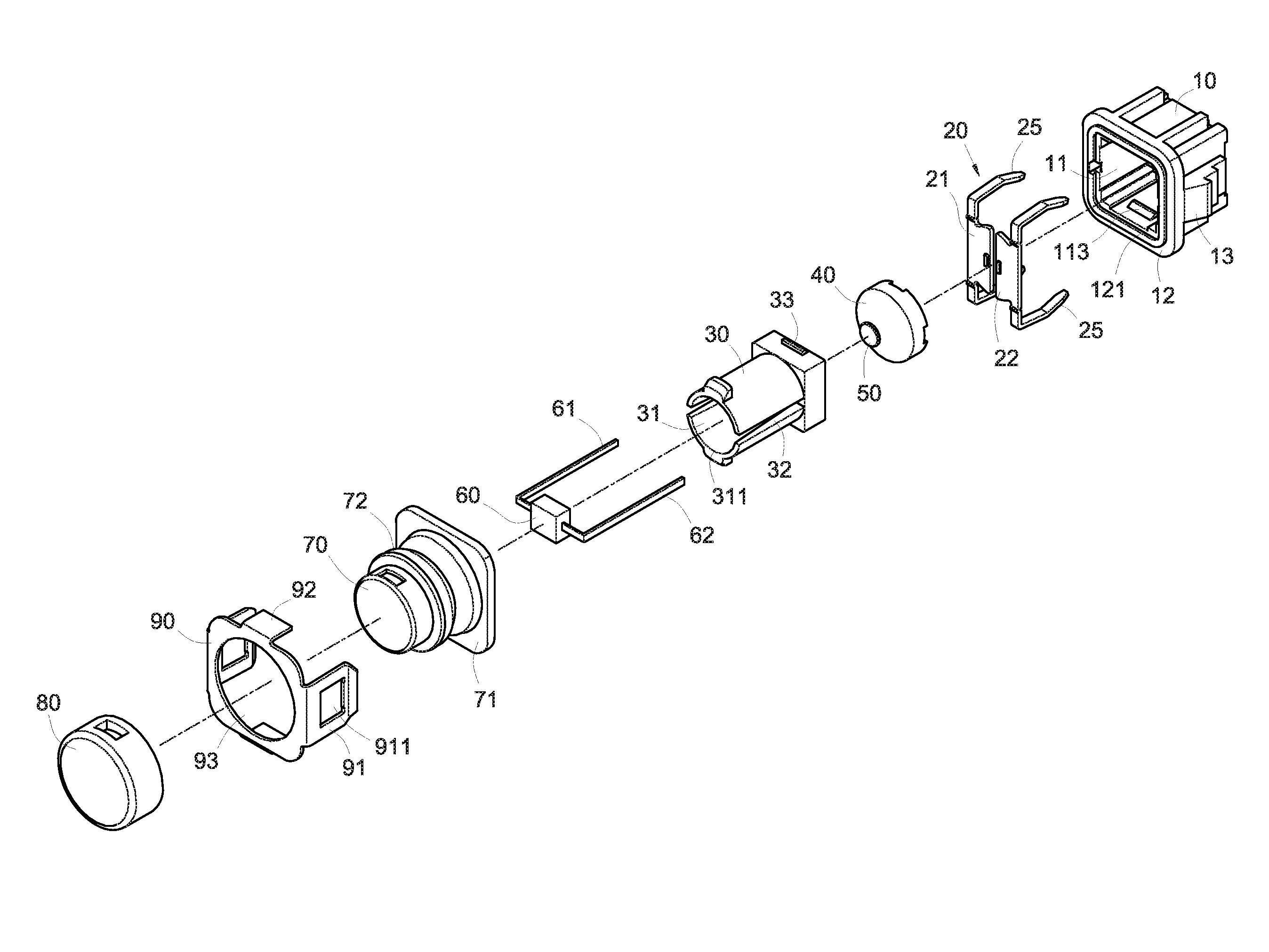 Electrically conductive structure of micro switch