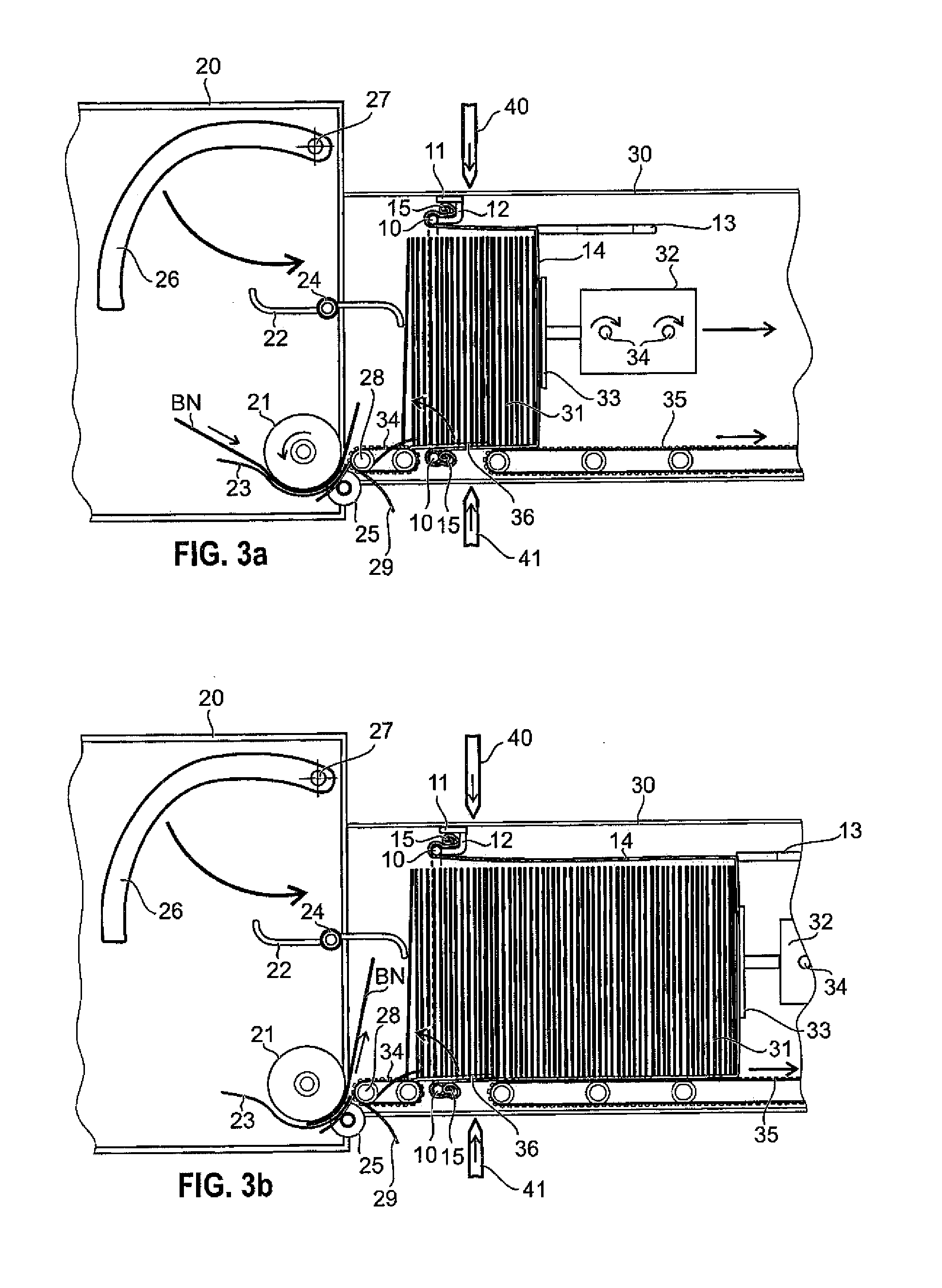 Device for stacking securities, in particular bank notes