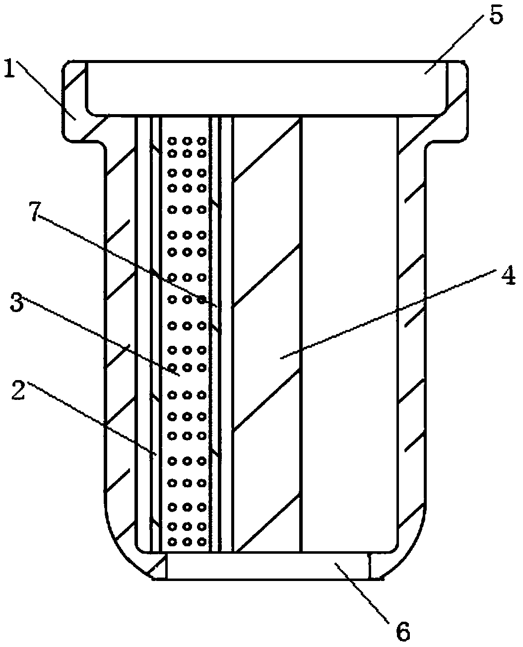 Device for enriching copper ions in water