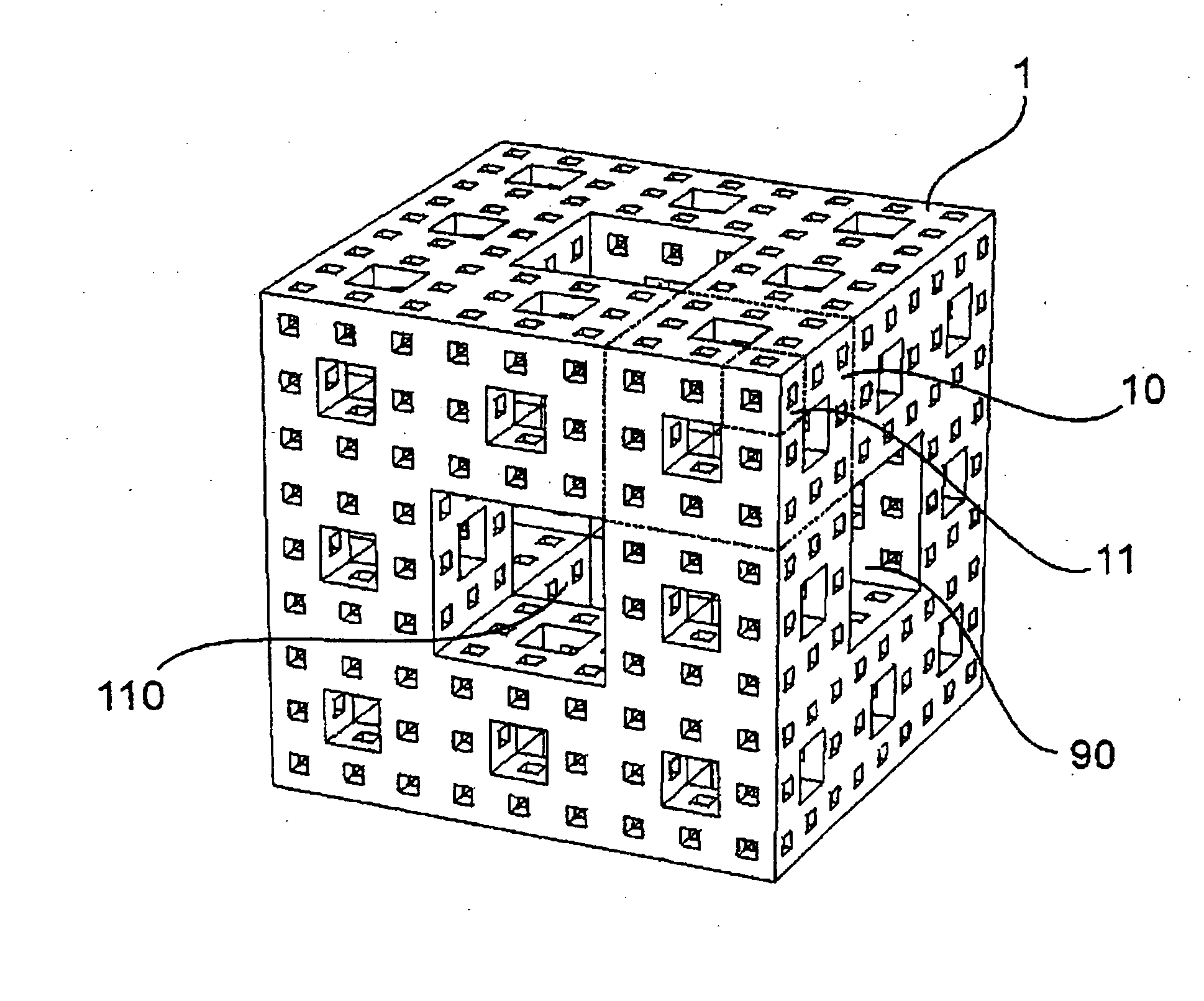 Fractal structure, super structure of fractal structures, method for manufacturing the same and applications