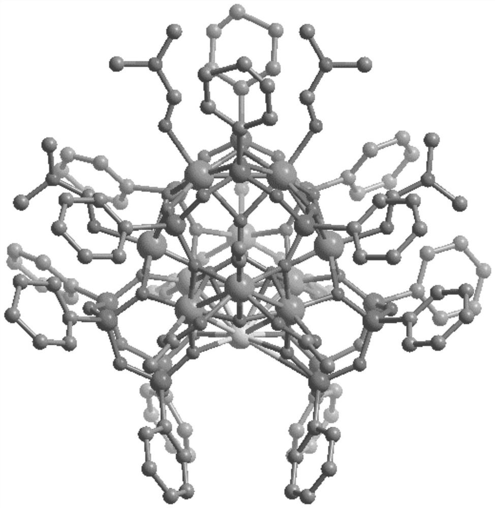 Organosilane ligand protected mixed valence ten-nuclear manganese cluster compound and preparation method thereof