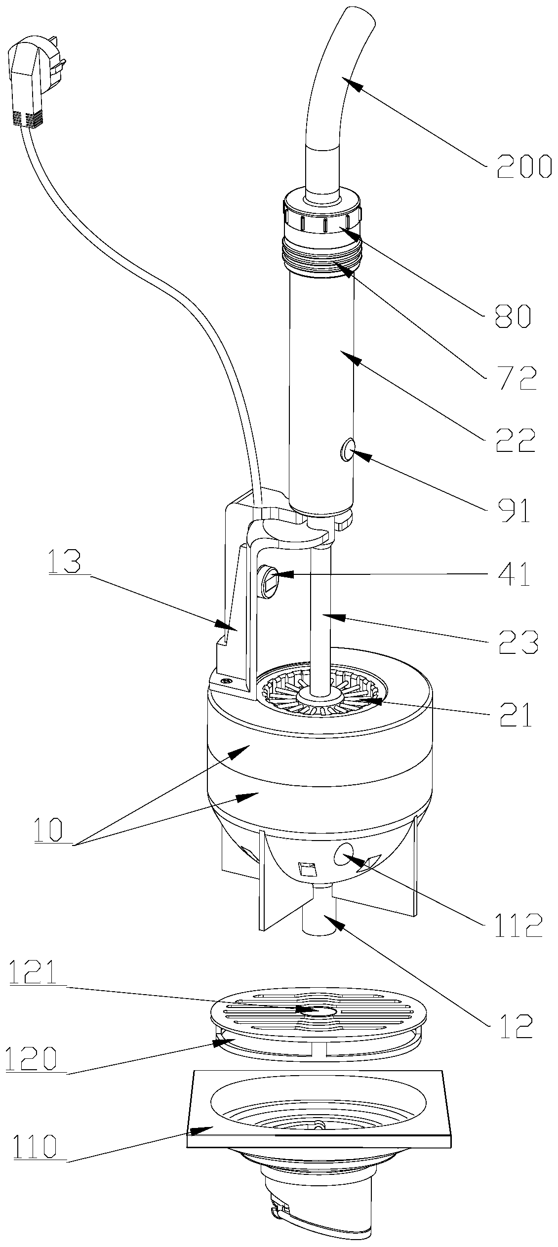 Toilet cleaning brush device with sterilization function