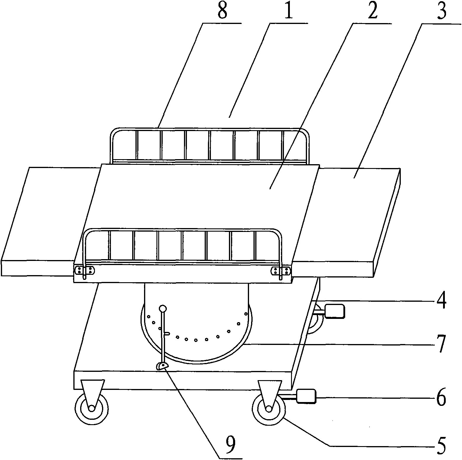 Combined examination bed of painfree electronic gastroscope and enteroscopy