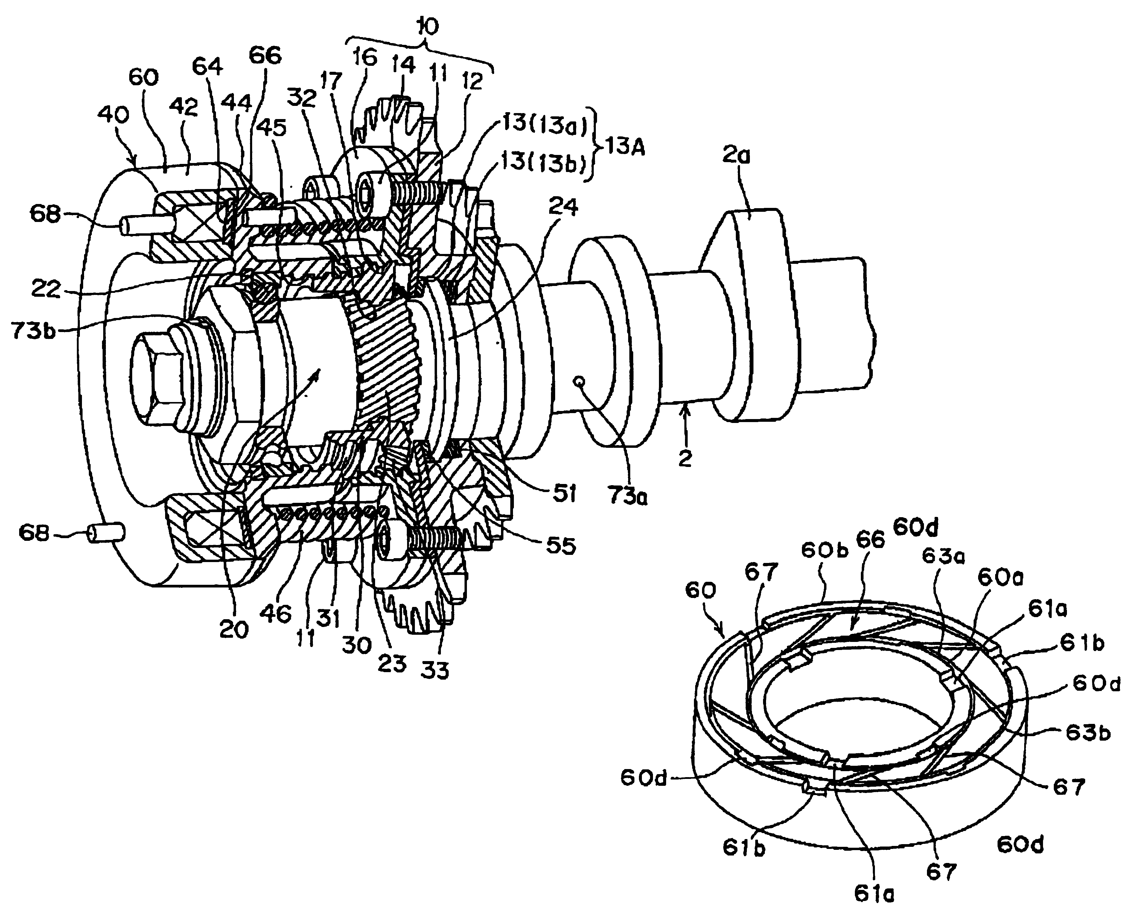 Electromagnetic brake cooling structure of phase variable device in car engine