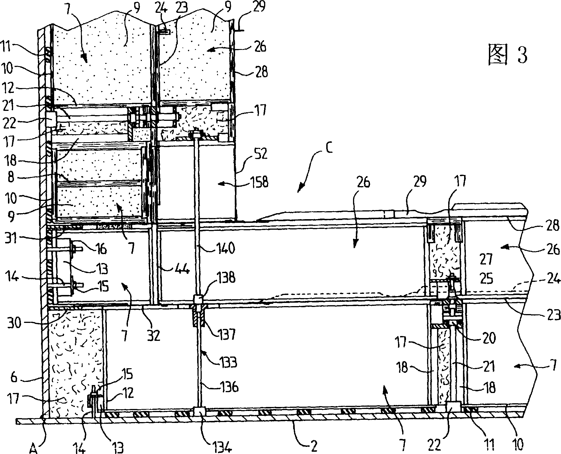 Water-proof heat-insulation cabin with simple corner structure in ship-supporting structure